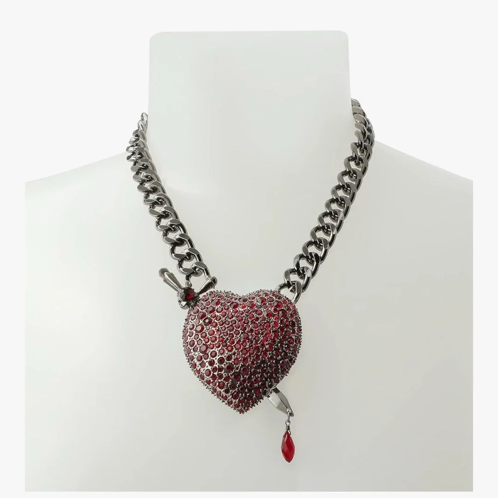 Betsey Johnson Heart Dagger Pendant Necklace